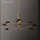 lustre rétro en cuivre lampe créative à bras long design industriel