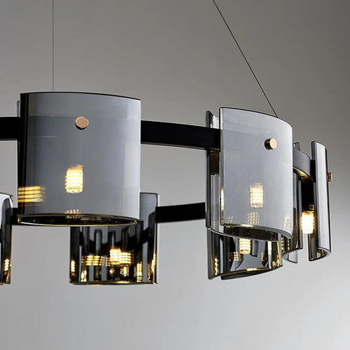 lustre moderne en verre fumé pour une décoration élégante - vue 4 sur 16