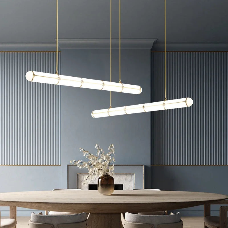 lustre rétro minimaliste design italien avec lampes suspendues acrylique