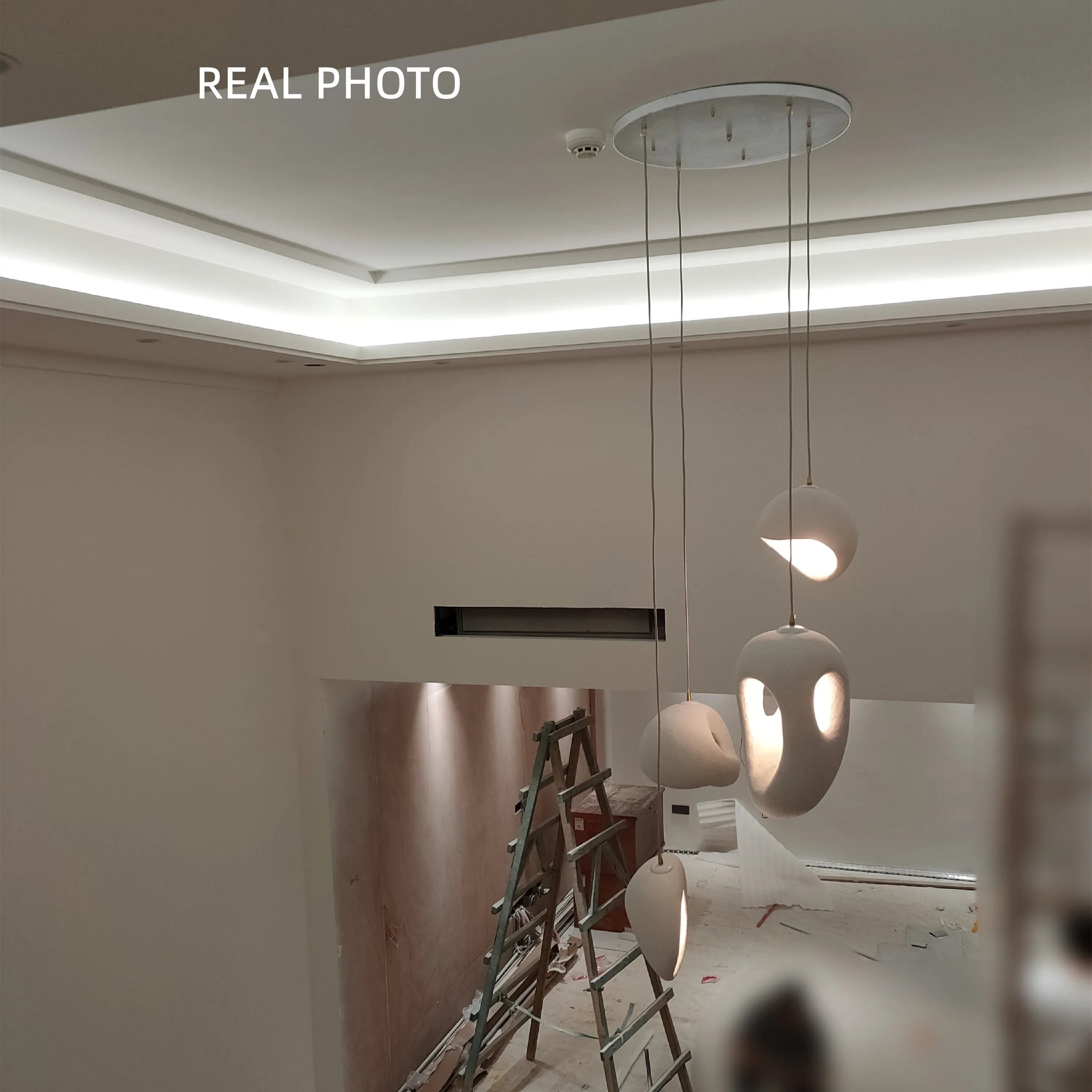 lustre led wabi-sabi moderne irrégulier pour décoration loft - vue 5 sur 12
