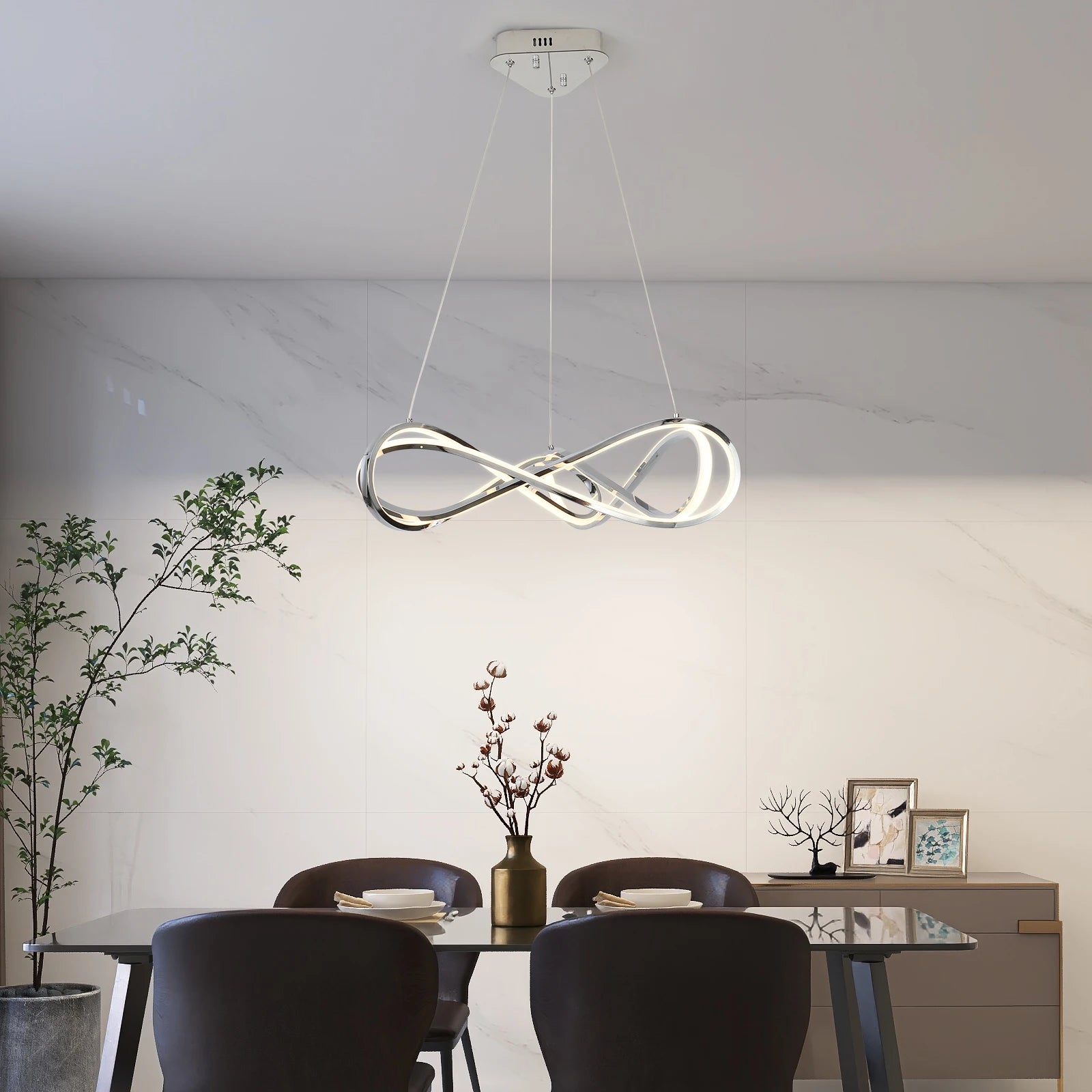 suspension design moderne avec télécommande et courbes élégantes - vue 3 sur 12