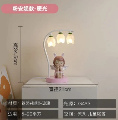 lampe de bureau pour enfants dessin animé lapin princesse mignon - vue 10 sur 9