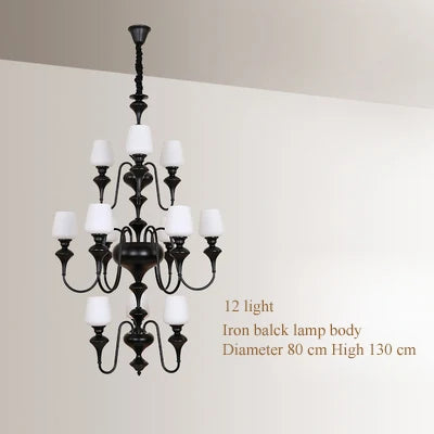 lustre à led en cuivre noir pour décoration d'hôtel élégant - vue 11 sur 22