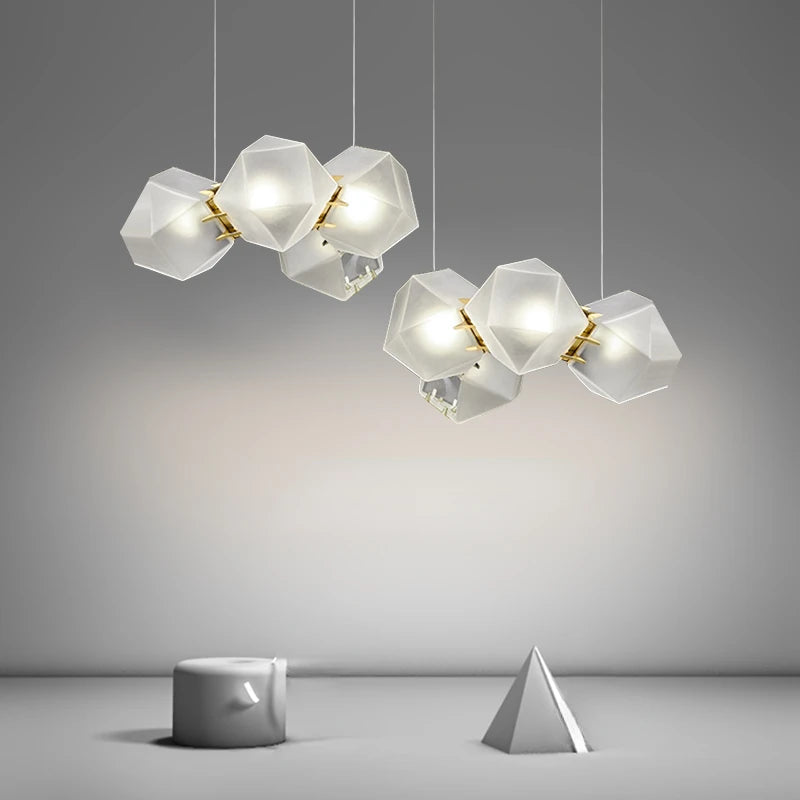 2024 Modern LED Chandelier Nordic Home Decoration  Club Front Desk Hanging Light Office Restaurant Ceiling Chandelier - vue 4 sur 12