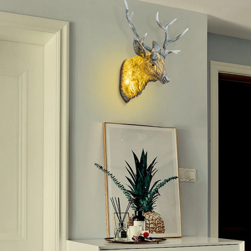 applique murale moderne en bois de cerf avec lumière led décorative - vue 4 sur 14