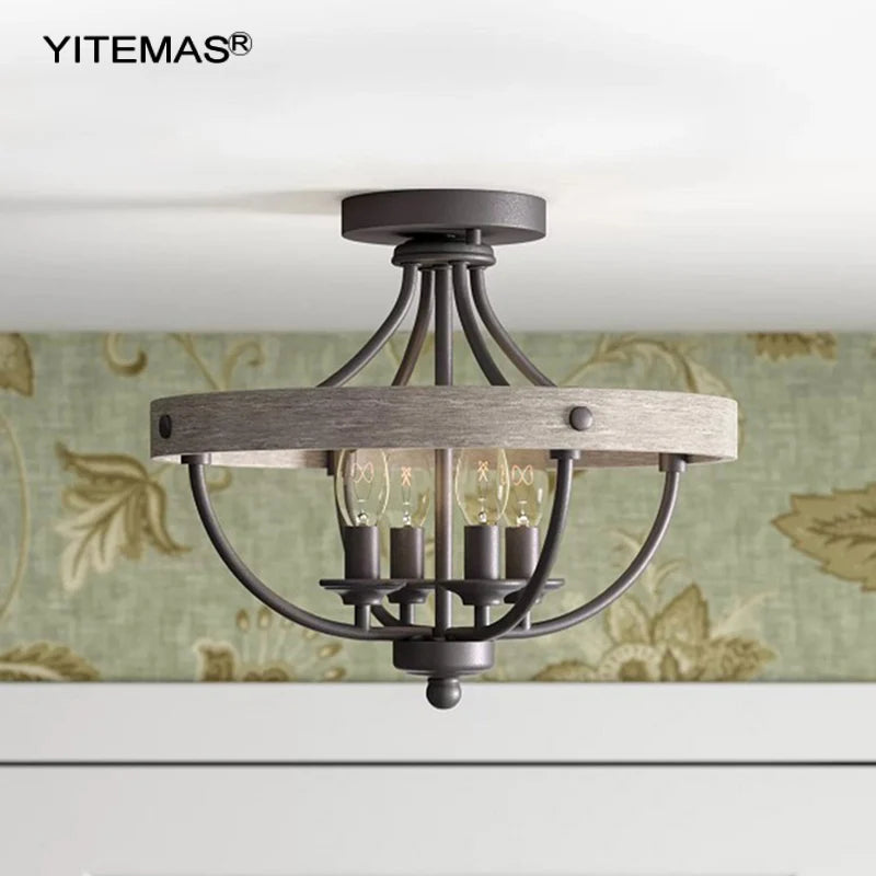 Petit lustre de plafond semi-encastré - vue 3 sur 7