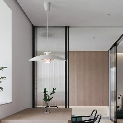 Nordic Circular Pendant Light, Modern Dining Room, Bedroom, Bar Counter, LED Pendant Light, White Warm Light 45cm Light - vue 3 sur 8