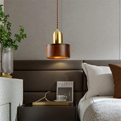 Nordique moderne suspension LED luminaire en laiton en bois Loft cuisine île lampe suspendue décoration de la maison éclairage Suspension Design