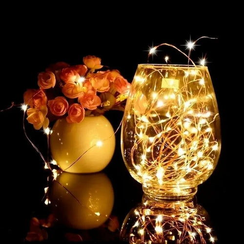 guirlande lumineuse led étanche en cuivre pour décorations festives - vue 5 sur 15