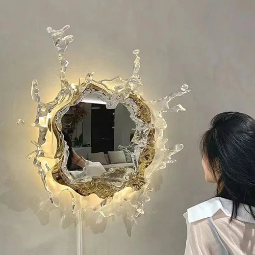 miroir goutte eau vaporisateur éclairage ambiance