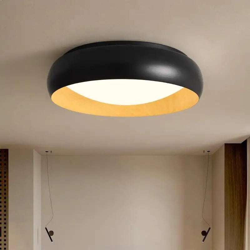 lampe minimaliste japonaise rétro circulaire éclairage doux design élégant - vue 4 sur 12