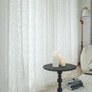 Voilage tulle brodé rayures style élégant pour salon