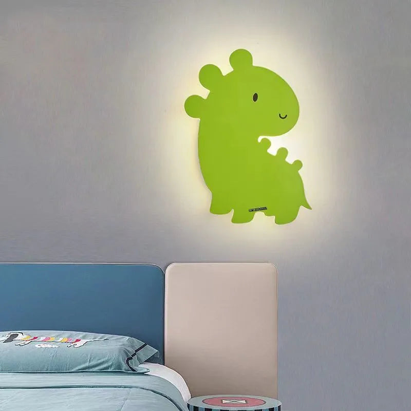 applique murale led dessin animé baleine lapin dinosaure pour enfants - vue 3 sur 8