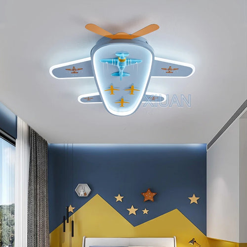 lustre avion dessin animé pour chambre d'enfant protection des yeux - vue 3 sur 7