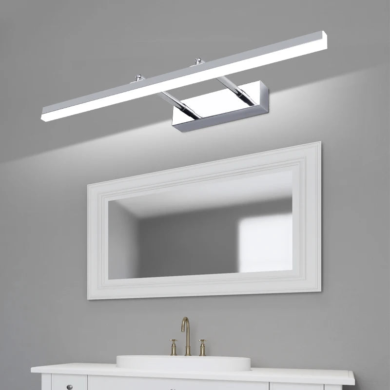 lampe frontale à miroir rétractable pour toilettes