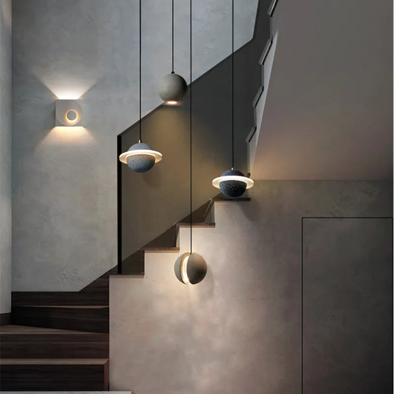 Planète marbre suspension salon chambre allée couloir chambre d'enfants décor lustre lampe Restaurant hôtel suspension