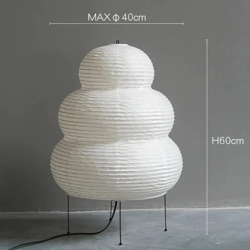 Japanese-style LED Rice Paper Table Lamp, Noguchi Three-tone Light Eye Protection Japanese Lamp, Living Room, Hotel Bedroom, Bed - vue 4 sur 7