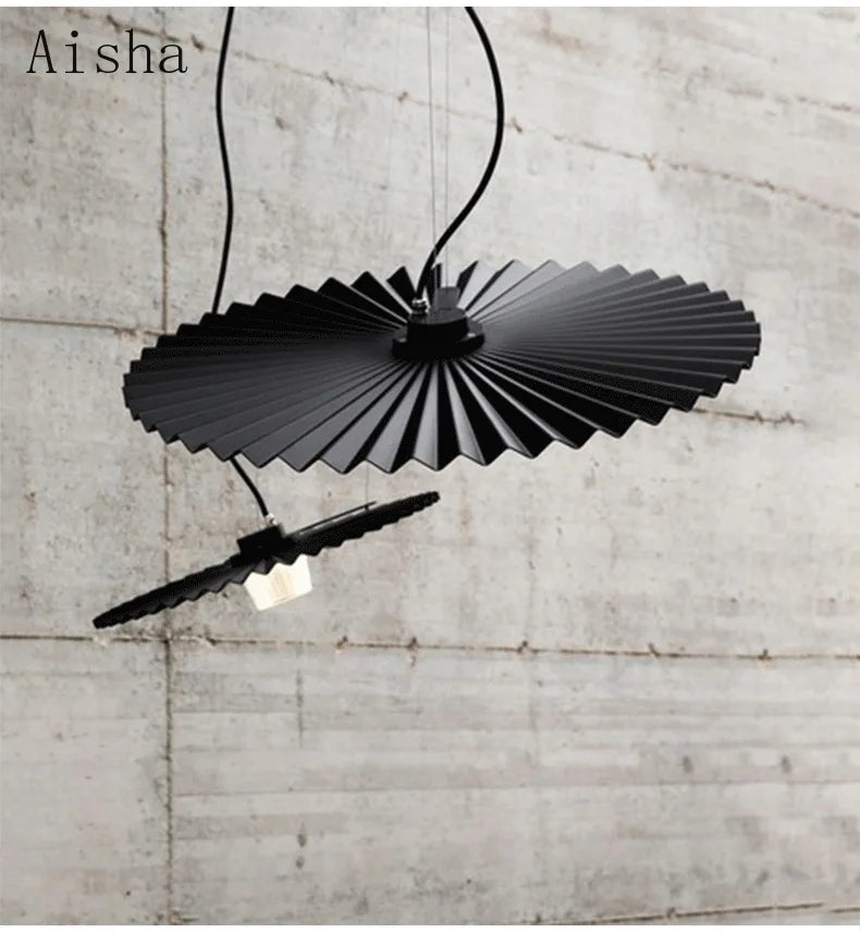 suspension art nordique plissée pour café restaurant et magasin - vue 2 sur 8