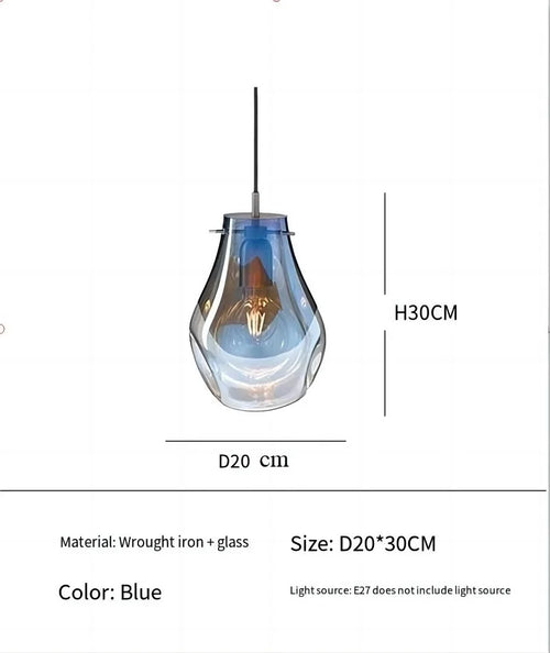 Suspension design moderne simple créatif en verre led nordique macaron - vue 11 sur 10