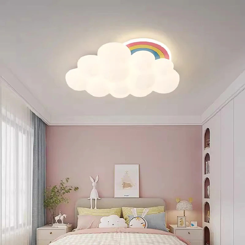 plafonnier nuage arc-en-ciel à led pour chambre d'enfant - vue 4 sur 7