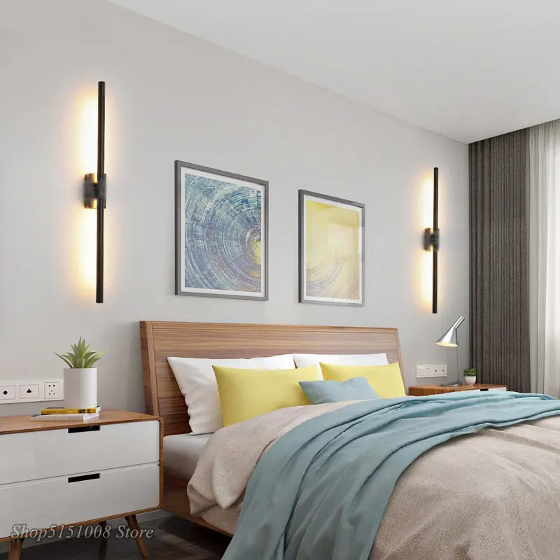 Applique murale à tube linéaire simples et modernes LED de haut en bas - vue 5 sur 5