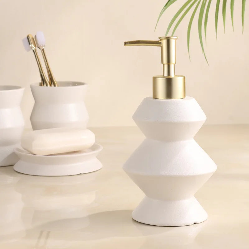lot de 4 bouteilles en céramique pour salle de bain - vue 3 sur 7