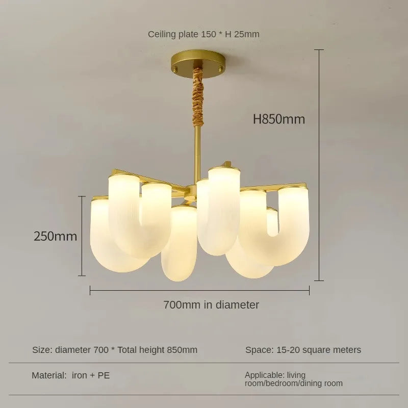 suspension led design nordique moderne en fer pour intérieur - vue 9 sur 10