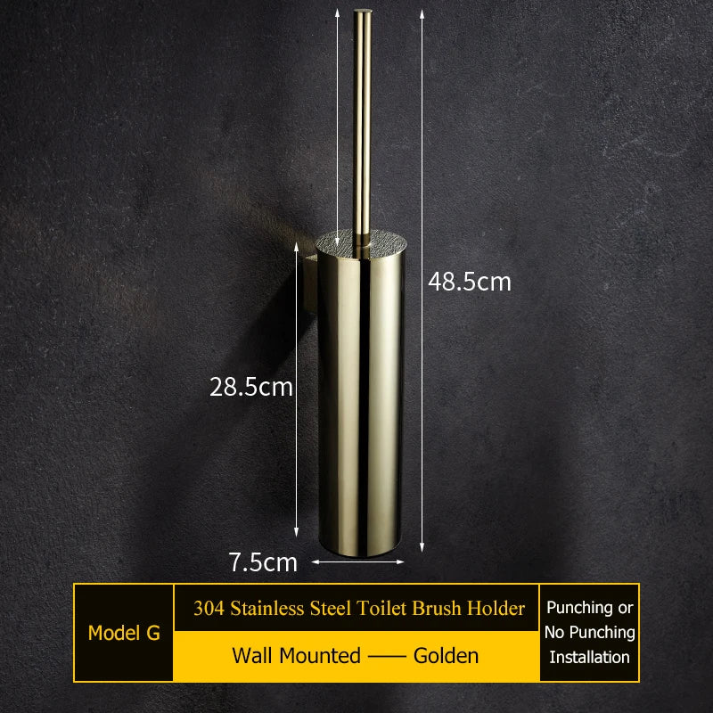 porte-brosse mural en acier inoxydable pour salle de bain - vue 14 sur 14