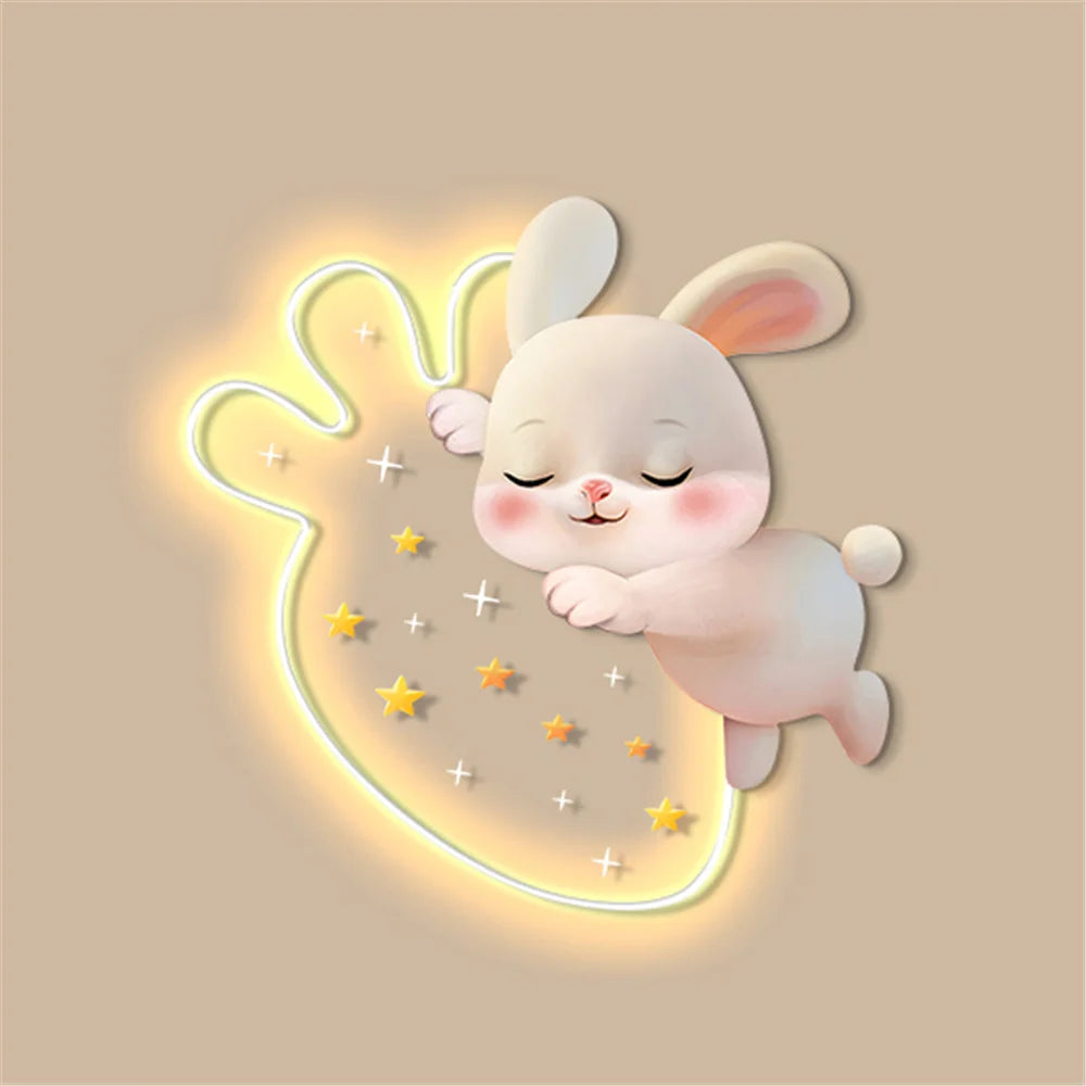 applique murale lapin aux fraises pour chambre d'enfant décorative - vue 7 sur 8