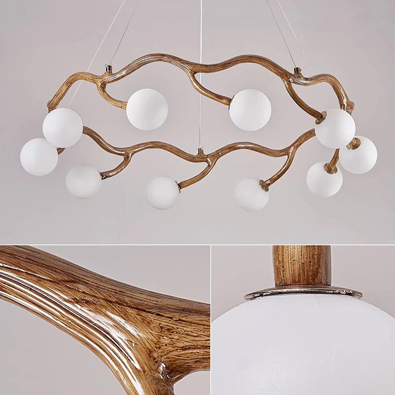 Lustre design led branches d'arbre dois design moderne décoratif d'intérieur