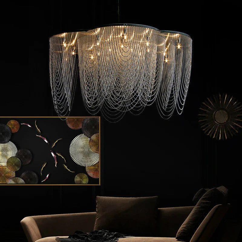 lustre moderne artistique pour décoration intérieure luxueuse - vue 4 sur 12