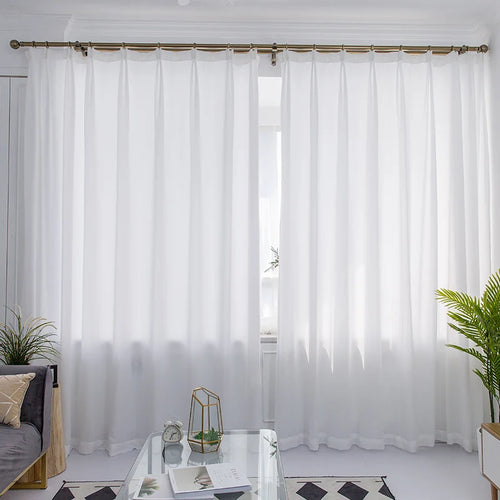 Rideau tulle transparent motifs floraux géométriques style luxe - vue 2 sur 8