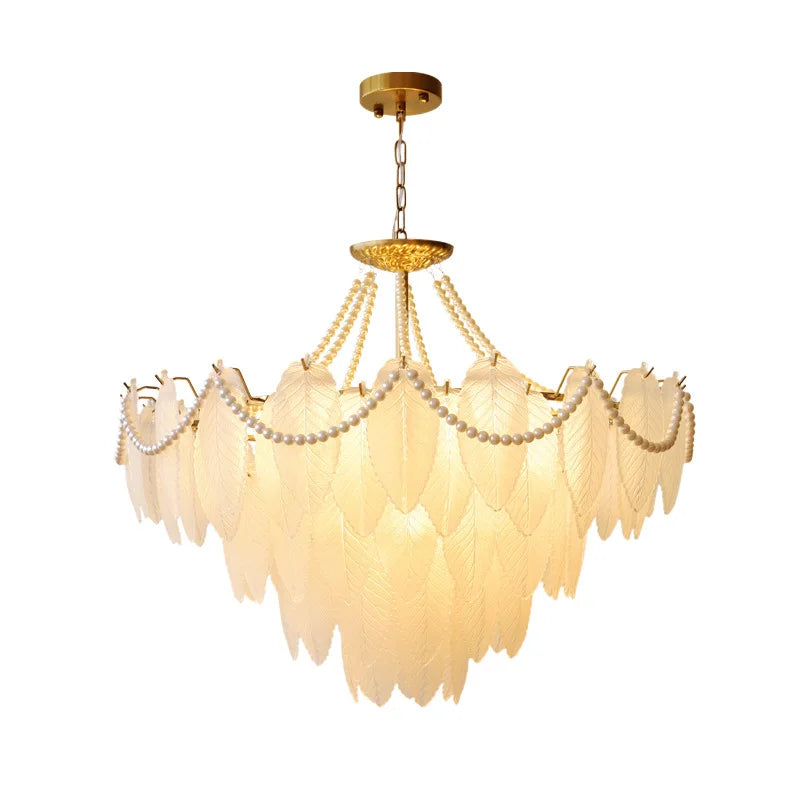 Modern luxury LED leaf dining room chandeliers Creative living room lights Bedroom, kitchen island decorative lighting fixtures - vue 4 sur 11