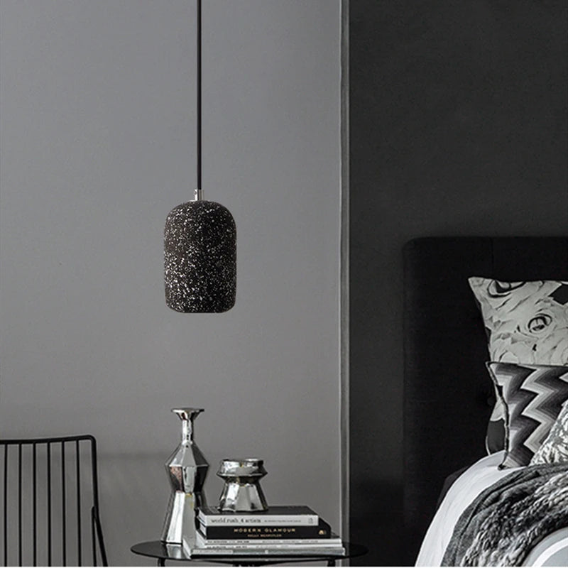suspension moderne en ciment industriel led nordique - vue 5 sur 9
