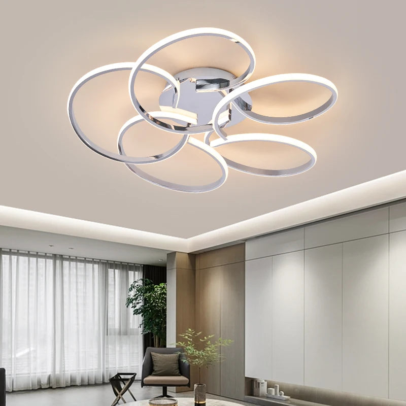 plafonnier moderne à LEDs lumières pour salon chambre étude salle éclairage intérieur Chrome/plaqué or