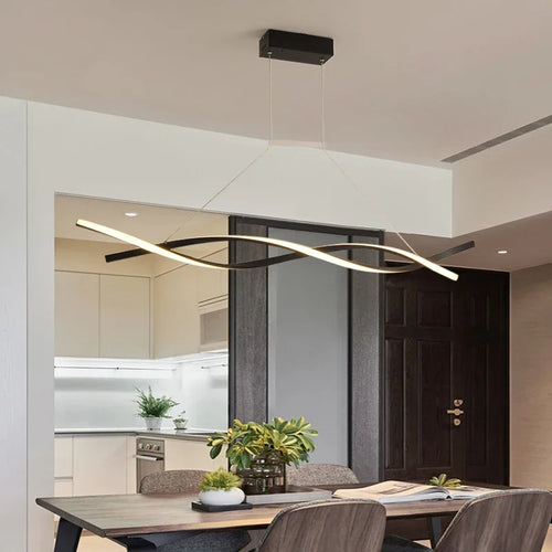 lustre led rotatif moderne à intensité variable pour éclairage décoratif - vue 4 sur 12