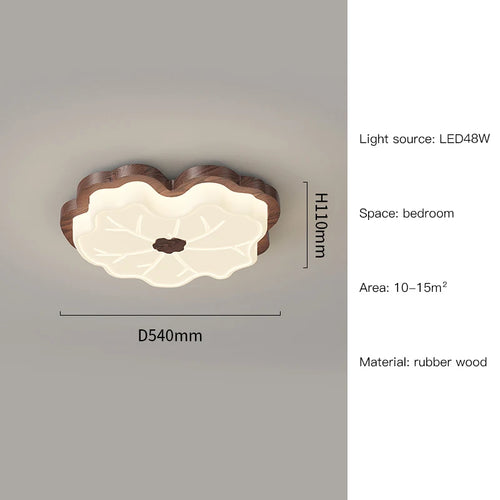 lustre moderne imitation bois en forme de feuille d'arbre créatif - vue 13 sur 14