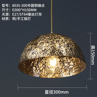 lustre décoratif chinois en cuivre pour ambiance zen