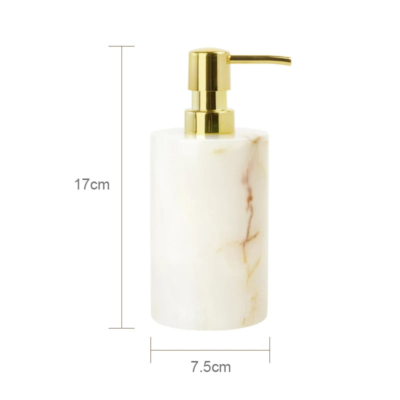 ensemble accessoires de salle de bain en marbre naturel luxe - vue 14 sur 23