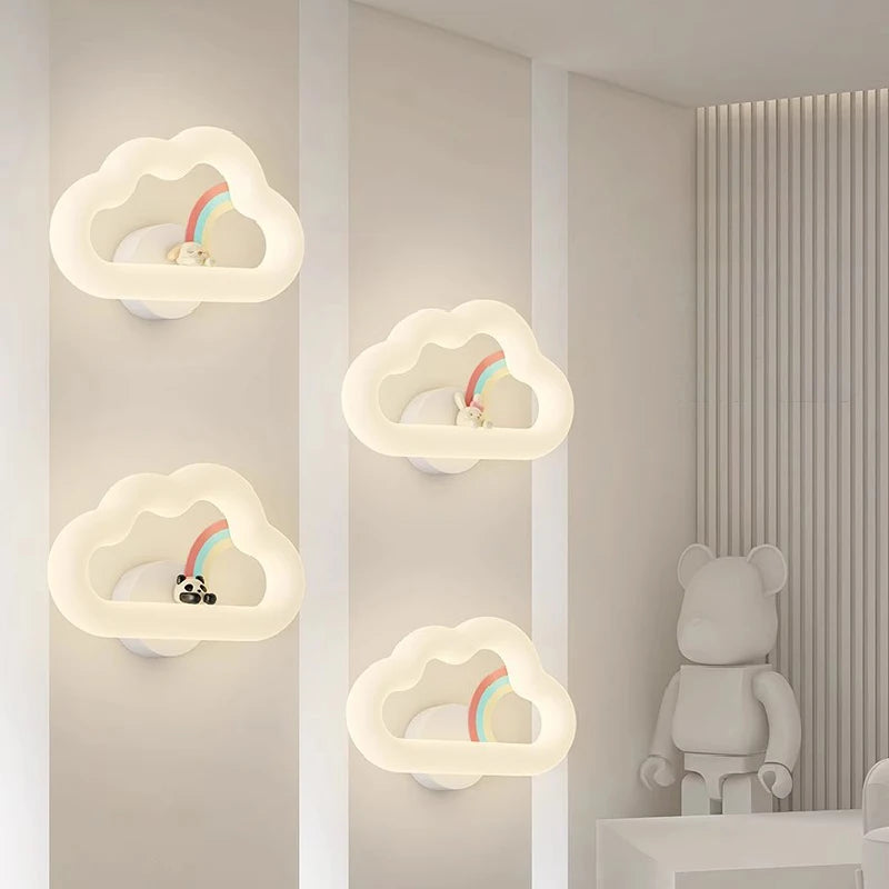 applique murale nuage arc-en-ciel à led pour chambre d'enfant - vue 4 sur 6