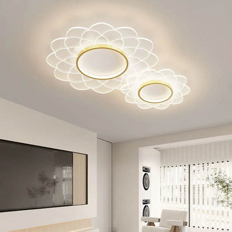 plafonnier led spot design floral en acrylique pour décoration intérieure - vue 5 sur 12