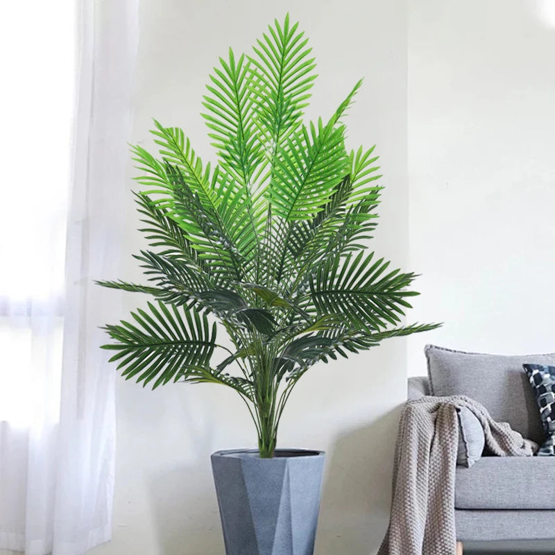 palmier artificiel en plastique avec feuilles de monstera pour jardin - vue 3 sur 9