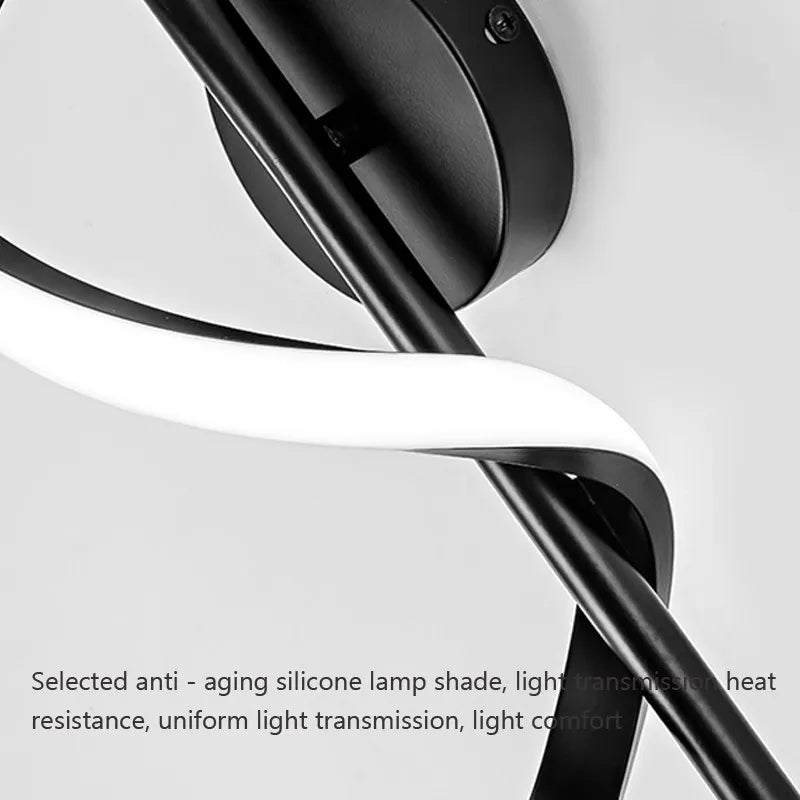 Applique murale nordique led noir blanc or - vue 7 sur 12