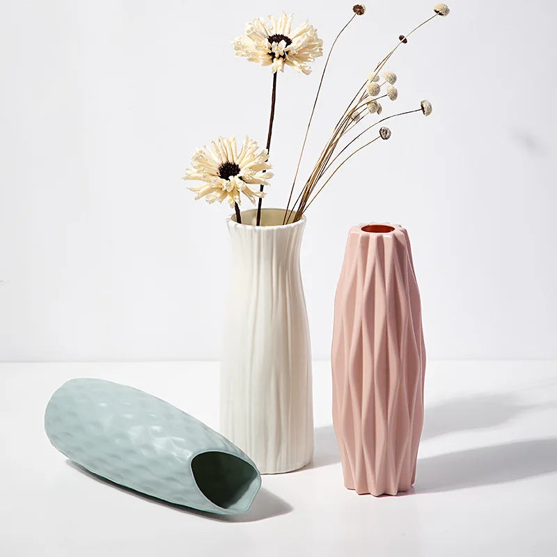 vase nordique en plastique pour fleurs décoration moderne maison - vue 3 sur 12