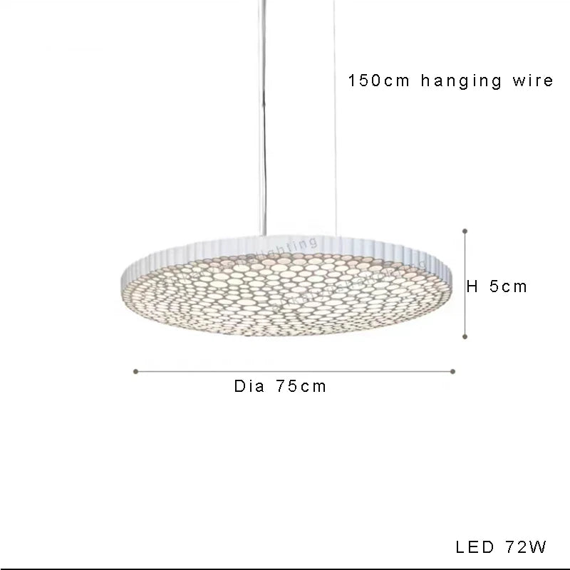 plafonnier led minimaliste en nid d'abeille pour décoration créative