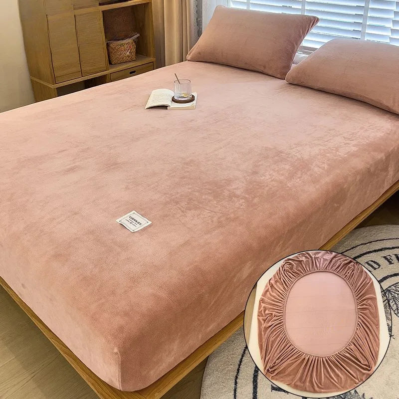 housse de matelas en velours chaud pour l'hiver douce et confortable