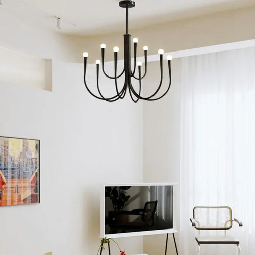 lustre style français doré led pour décoration de luxe - vue 6 sur 14