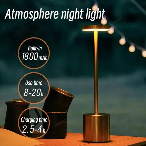 Touch Sensor Desktop Night Light USB Charging Wireless Reading Lamp Creative Ambient Light for Bedroom,Living Room,Restaurant - vue 4 sur 11