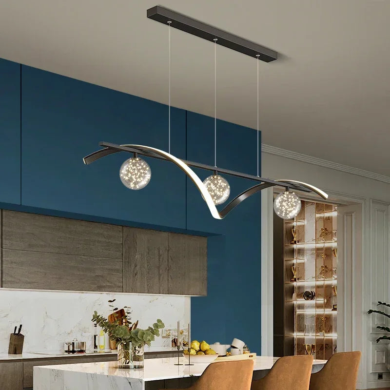 suspension led minimalistes en verre gradation luminaire domestique - vue 4 sur 8