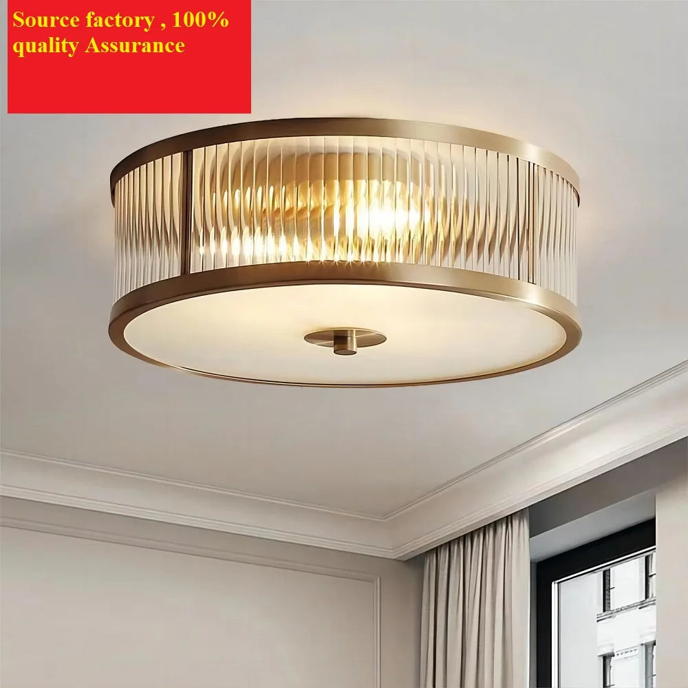 plafonnier led en cuivre et cristal design créatif pour intérieur décoratif - vue 2 sur 8